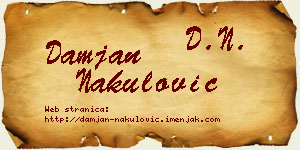 Damjan Nakulović vizit kartica